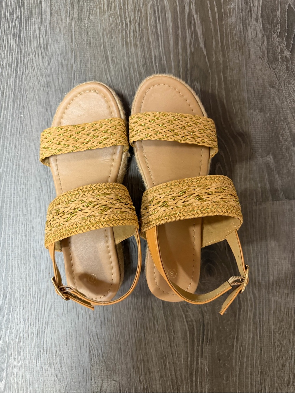 Women's Tan Woven Strap Sandals